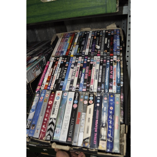 345 - LARGE BOX OF MIXED DVDS INC BOXSETS