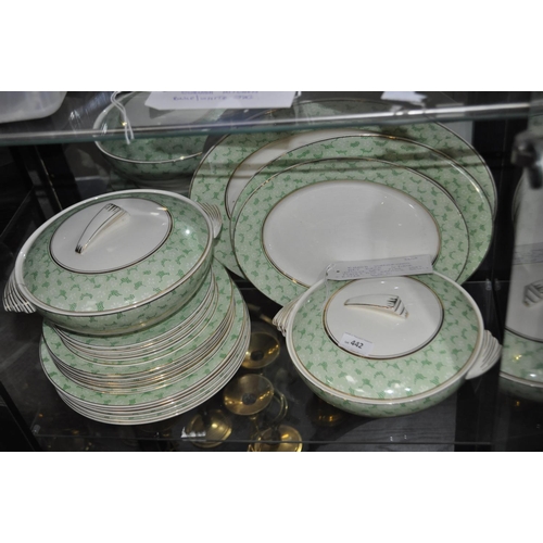 442 - ENOCH WEDGEWOOD ART DECO   DINNER SET PLUS MEAT PLATES AND SERVING BOWLS   V.G.C.