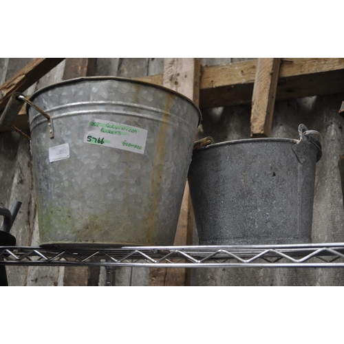 55 - GALVANISED BUCKET AND 1 OTHER