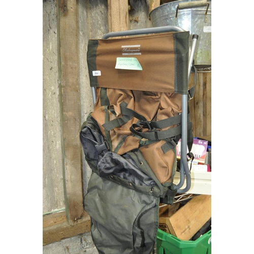 56 - SHAKESPEAR FISHING RUCKSACK WITH INTEGRAL STOOL