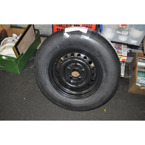 115 - NEW HEAVY DUTY   CARAVAN/HORSEBOX WHEEL AND TYRE  185XR14C/100S 104N
5 STUD  112 PCD