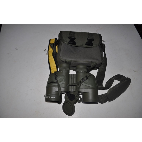 405 - PAIR OF MODERN GREEN MILITARY BINOCULARS