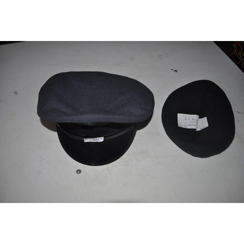 406 - 2 MILITARY HATS. 1 PEAKED, 1 BERET