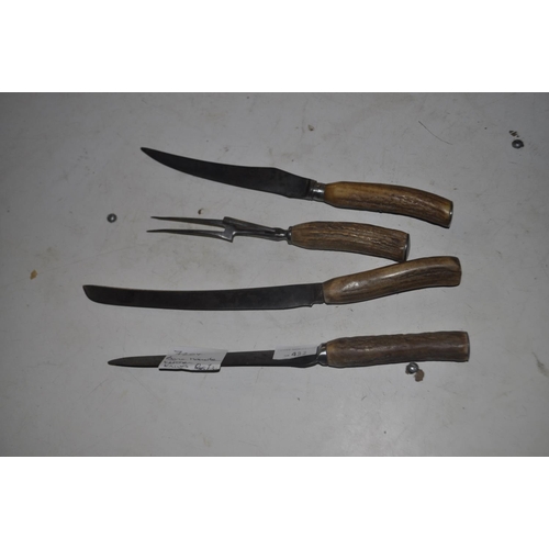 432 - 4 ANTIQUE BONE HANDLED KITCHEN KNIVES