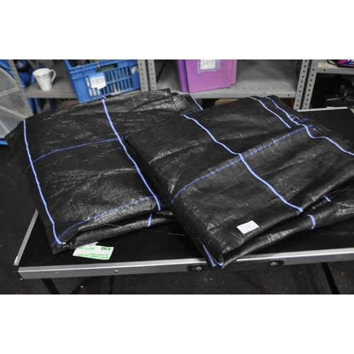 60 - 2 X LARGE FOLDED GROUNDSHEETS, WEED PROTECTION MATTING