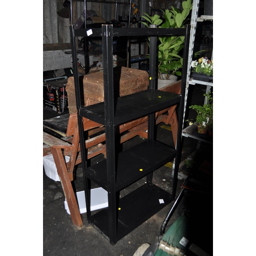 91 - BLACK METAL 4 TIER SHELVING UNIT