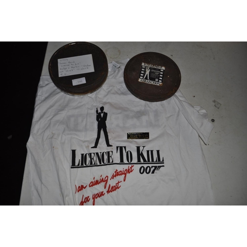 546 - JAMES BOND LICENCE TO KILL BADGE AND MARTINI TSHIRT