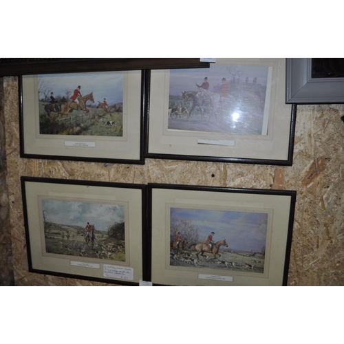 761 - 4 X FRAMED HUNTING SCENE PRINTS