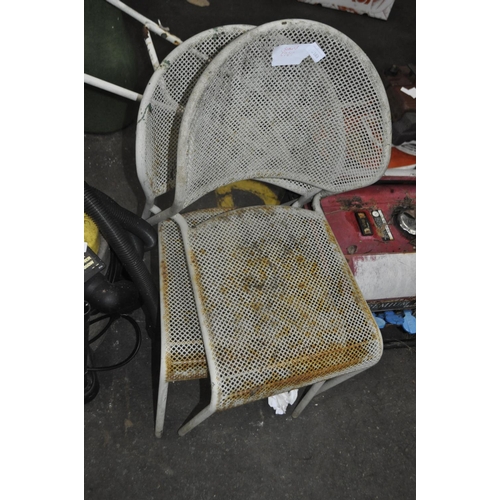 163 - 2 X ETAL GARDEN CHAIRS