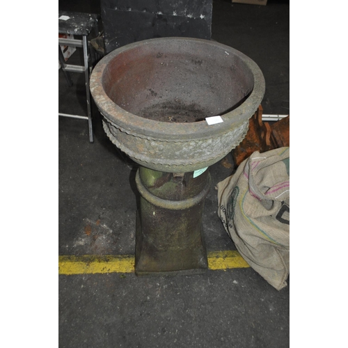 166 - ANTIQUE TERRACOTTA PLANTER ON STAND