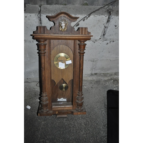 795 - WOODEN WALL CLOCK WITH PENDULUM AF