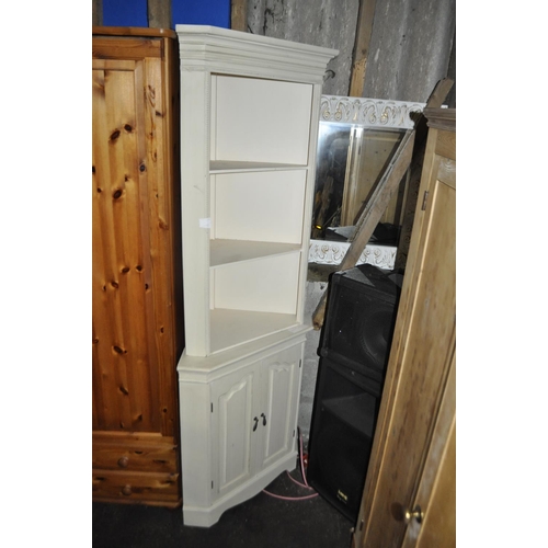 801 - WHITE PAINTED CORNER CABINET