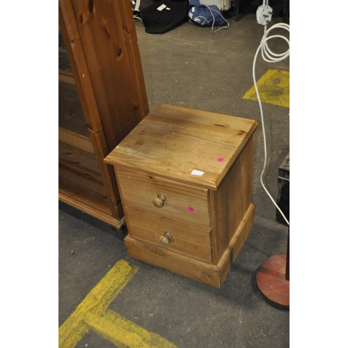 596 - PINE 2 DRAWER BEDSIDE TABLE