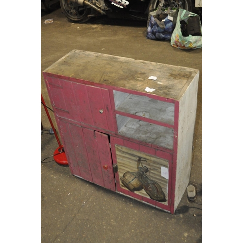 599 - VINTAGE WOODEN KITCHEN CUPBOARD