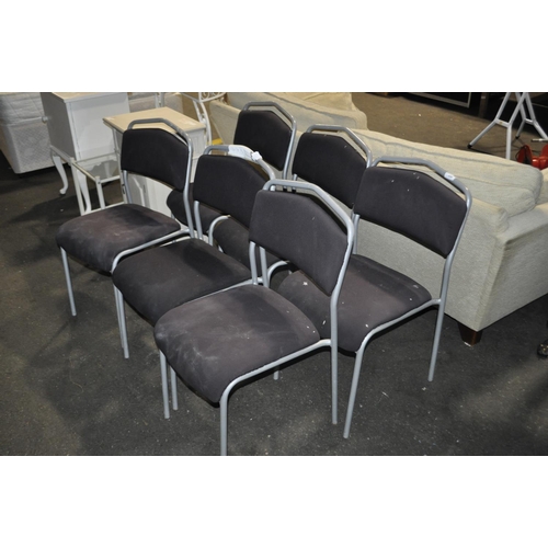 624 - 6 X METAL OFFICE CHAIRS