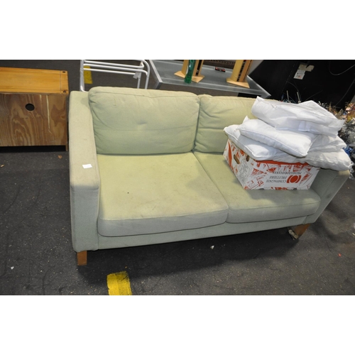 371 - 2 SEATER GREEN SOFA