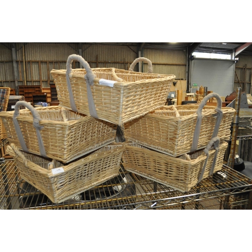 178 - 5 X WICKER, SECTIONAL BASKETS