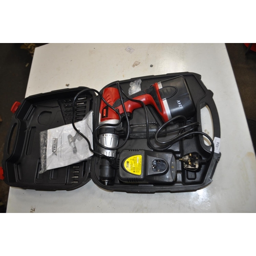 24 - CASED POWERBASE XTREME 24V HAMMER DRILL WITH CHARGER - UNTESTED