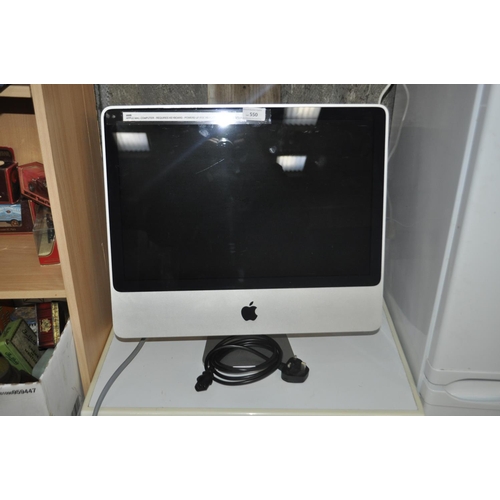 550 - APPLE MAC ALL IN ONE PC. POWERS UP BUT NEEDS OS INSTALLED AND A KEYBOARD