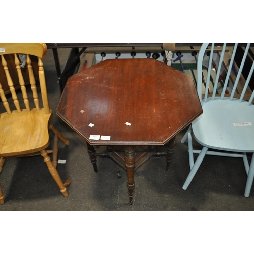 585 - OCTAGANEL TABLE WITH SMALL UNDER SHELF