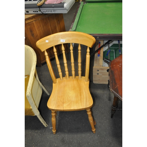 586 - PINE SINGLE  SPINDLE BACK DINING CHAIR