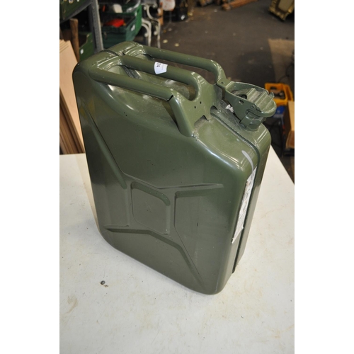 74 - BRAND NEW 20L METAL JERRY CAN IN ARMY GREEN