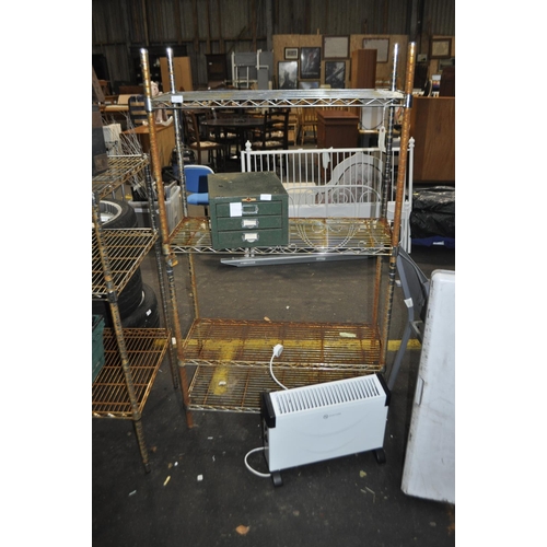 143 - STAINLESS STEEL HEAVY DUTY SHELVING UNIT 3FT X 5FT