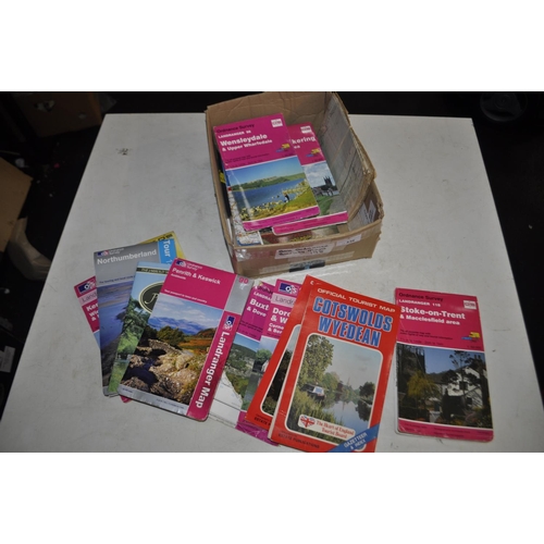 338 - A BOX SELECTION OF ORDNANCE SURVEY MAPS