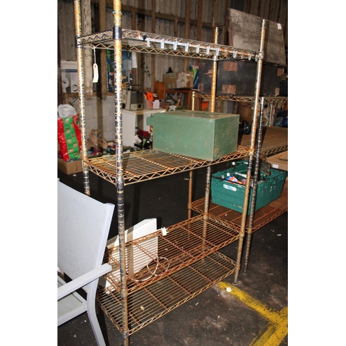 143 - STAINLESS STEEL HEAVY DUTY SHELVING UNIT 3FT X 5FT