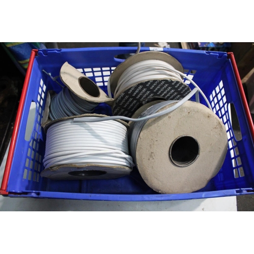 57 - QUANTITY OF ELECTRICAL WIRING CABLE INC 2 X REELS 2.5MM TWIN AND EARTH AND COAXIAL CABLE ETC