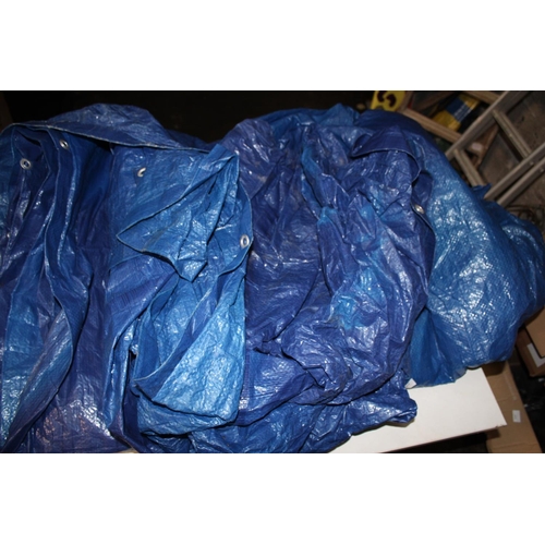 63 - VERY LARGE, TARPAULIN WITH METAL EYELETS