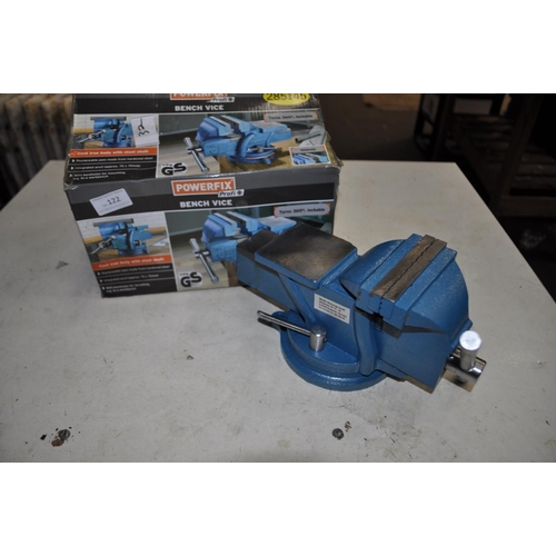 122 - UNMOUNTED BOXED CAST BENCH VICE WITH 360 DEGREE LOCKABLE ROTATION