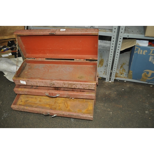 130 - HEAVY, METAL TOOL CHEST. VERY STURDY