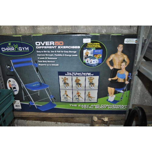 137 - NEW BOXED CHAIR N GYM EXERCISE SYSTEM