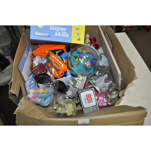 151 - BOX OF MIXED CHILDRENS ITEMS INC SUPERPLEXUS PUZZLE BALL