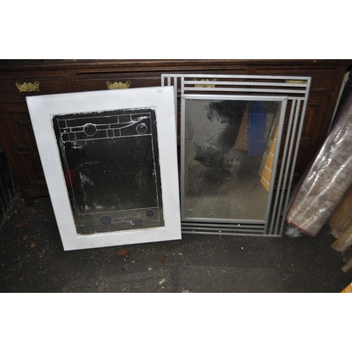 976 - 2 FRAMED MIRRORS. 1 METAL, 1 WOOD