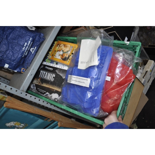 427 - BOX OF MISC INCLUDING MOULDS AND DVS