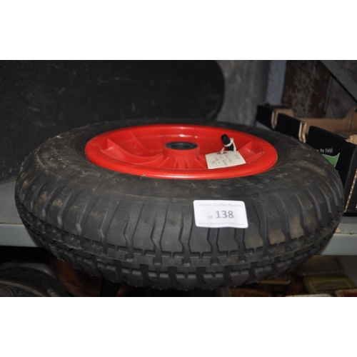 138 - BRAND NEW WHEELBARROW WHEEL AND TYRE