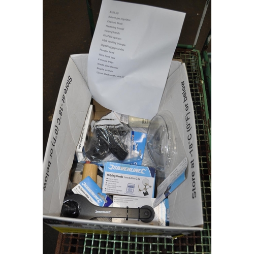 176 - BOX OF BRAND NEW TOOL RELATED ACCESSORIES INC 22MM BLACKSMITHS DRILL BIT, CHAMOIS BLOCK, 330MM WIRE ... 