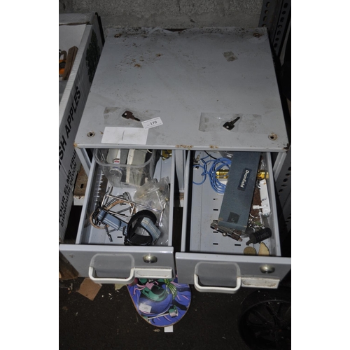 179 - 2 X DRAWER LOCKABLE FILING CABINET WITH KEY