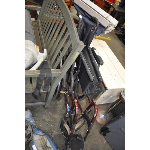 374 - SELF PROPELLED FODING WHEEL CHAIR WITH QUICK RELEASE FOOT RESTS