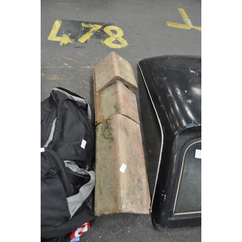 380 - SELECTION OF FULL AND HALF TERACOTTA RIDGE TILES