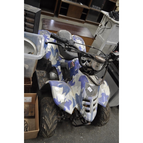 398 - A CHILD'S PETROL QUAD, COLLECTED IN A CLEARANCE SO UNTESTED - WITH KEY