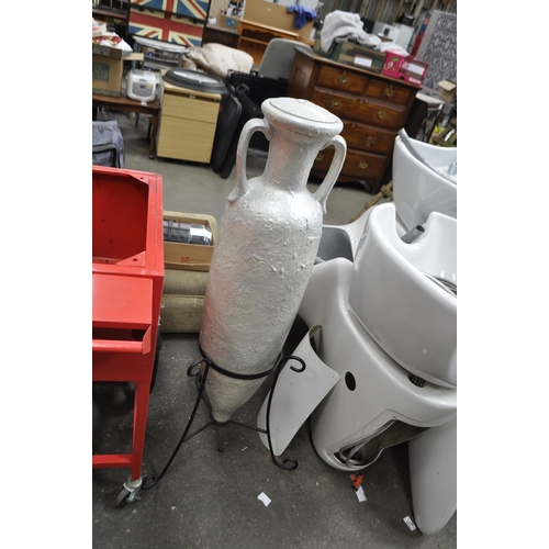 407 - LARGE DECORATIVE AMPHORA WITH STAND