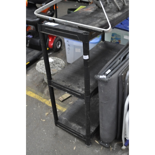 185 - BLACK 3 TIERED SHELVING UNIT