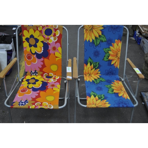 187 - 2 X VERY COLOURFUL FOLDING GARDEN CHAIRS