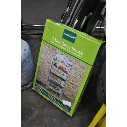 197 - A BOXED 4 TIER GREENHOUSE