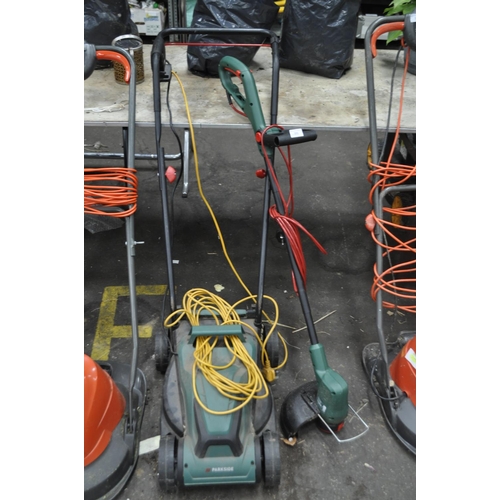 201 - A BOSCH EASY GRASSCUT 23 STRIMMER PLUS A PARKSIDE ELECTRIC LAWN MOWER