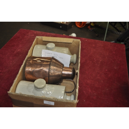 335 - VINTAGE BED WARMERS AND A COPPER JUG