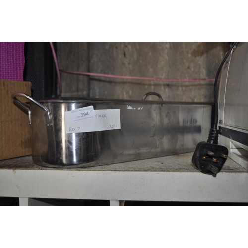 394 - A STAINLESS STEEL SALMON STEAMER